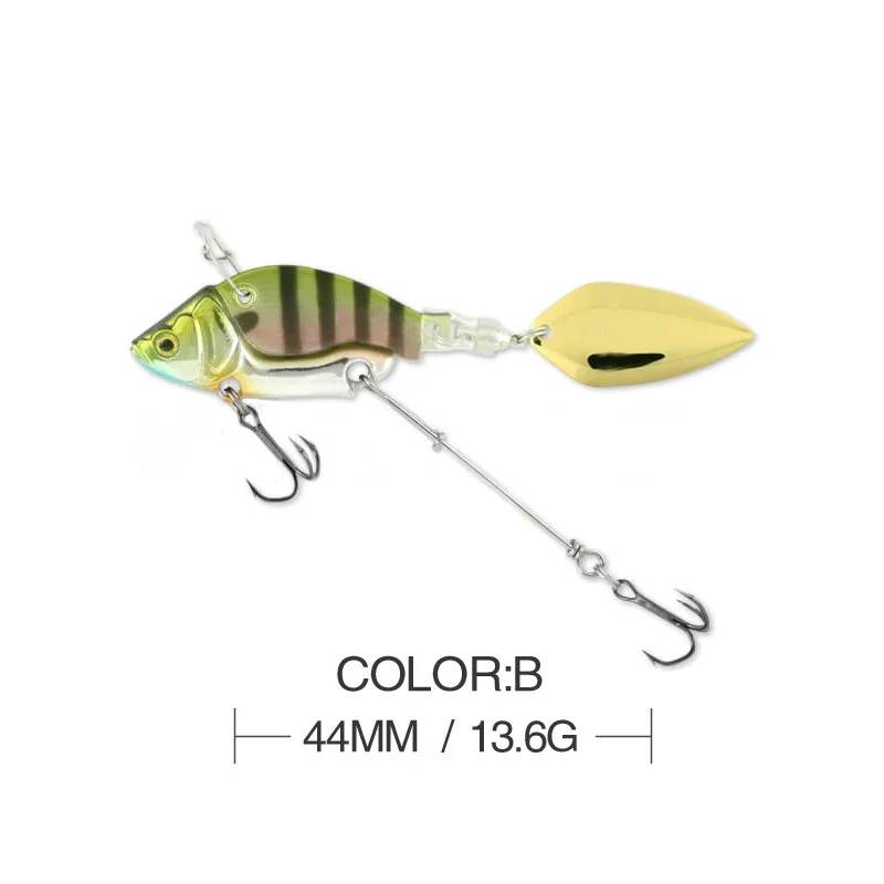 Rotating Metal VIB vibration Bait Spinner Spoon Fishing Lures 13.6g 4.4cm Jigs Trout Winter Fishing Hard Baits Tackle Pesca