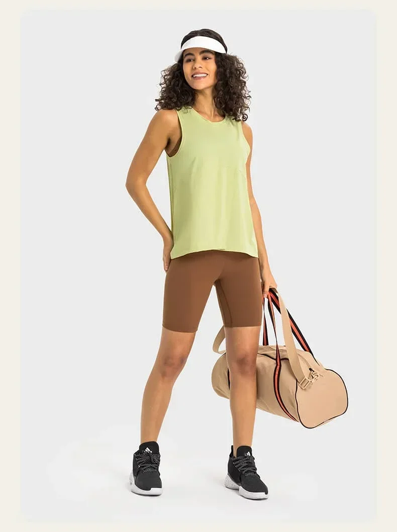 

Lulu Substitutes Women's Loose Fitness Tank Sports Sleeveless Tank Top Solid Color Quick Dry Yoga Running Workout Top