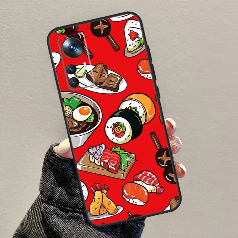 Kawaii Sushi Crowd Design Phone Case