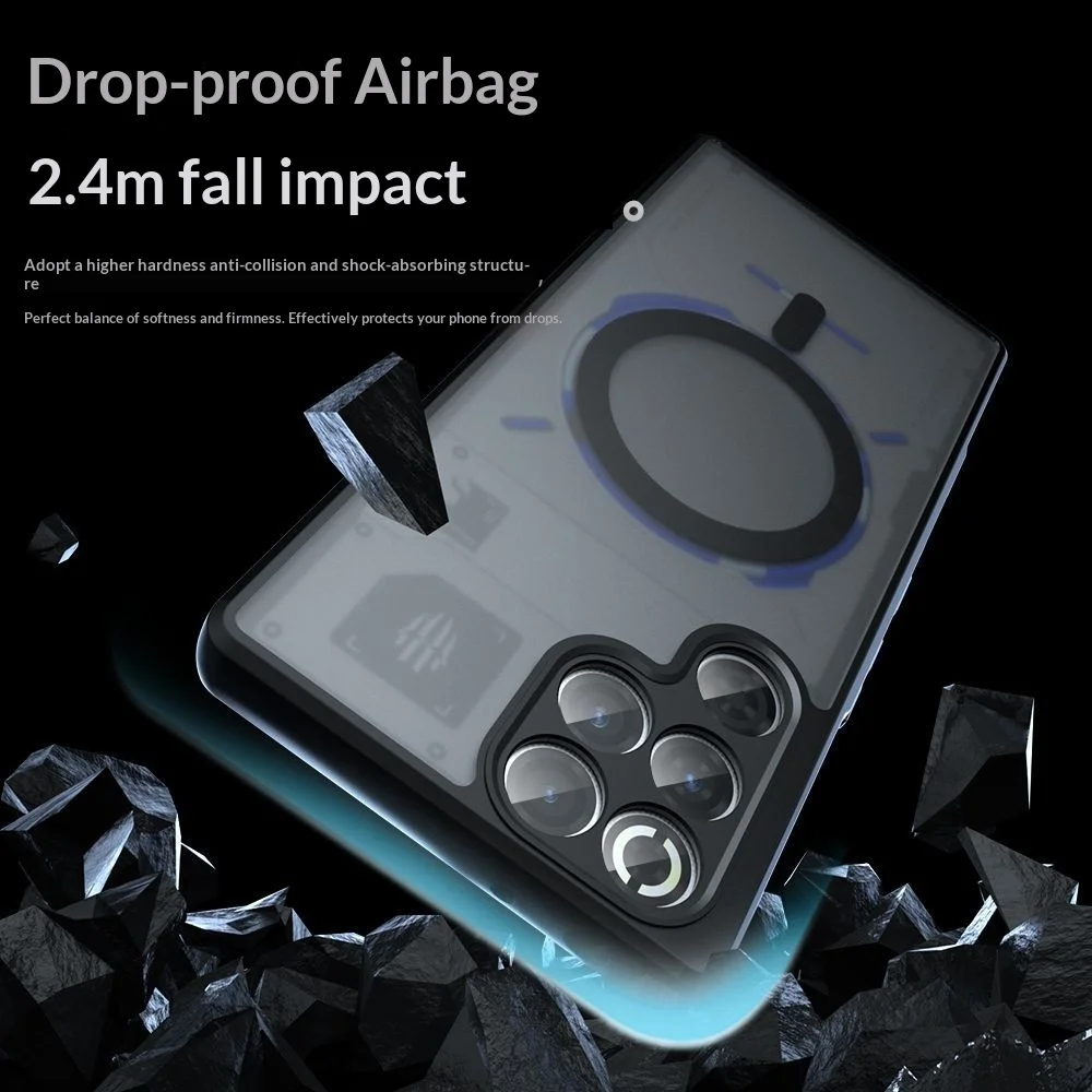 Luxury Shockproof Acrylic Frosted Magnetic Airbag Cover Case