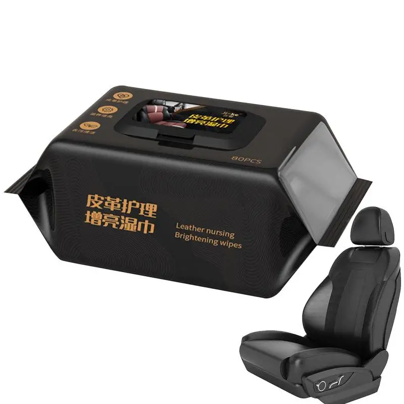 

Car Leather Restoration Cleaning Wipes 80PCS Leather Conditioning Wipes Multiuse Cleaning Wipes Furniture Car Leather Restorer