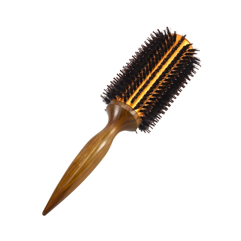 

Прямая саржевая расческа для волос, натуральная щетина кабана, вращающаяся кисть, круглый бочонок, выдувание, завивка, сделай сам, инструмент для укладки волос