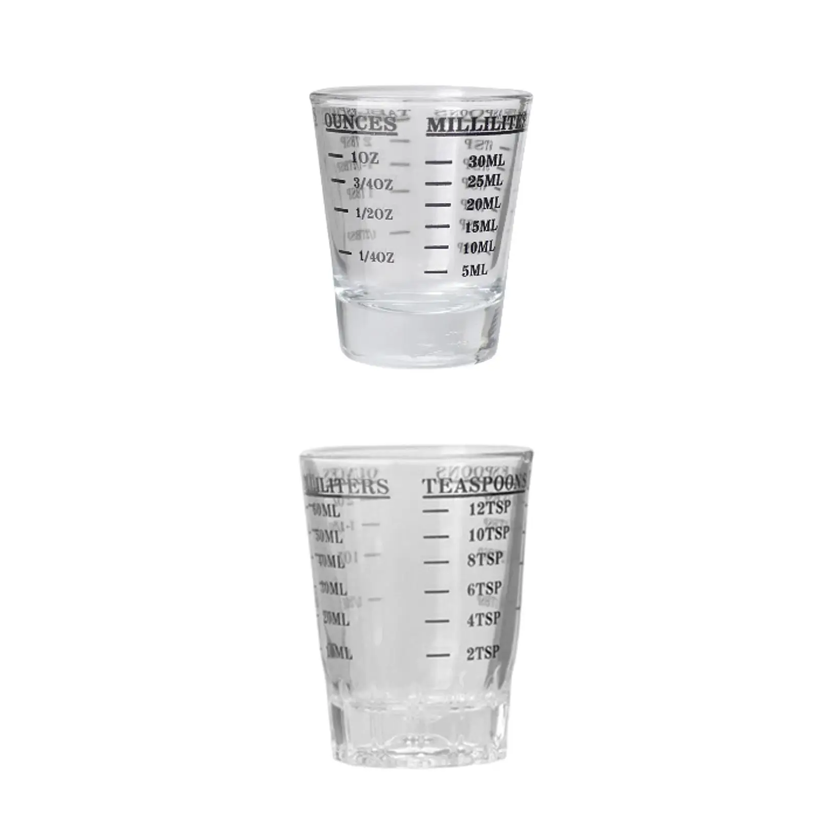 Espresso Shot Glass Thicken Measurement oz Tbs Tsp ml for Spirits Coffee Bean Container Milk Liquor Mixing Delicious Beverage
