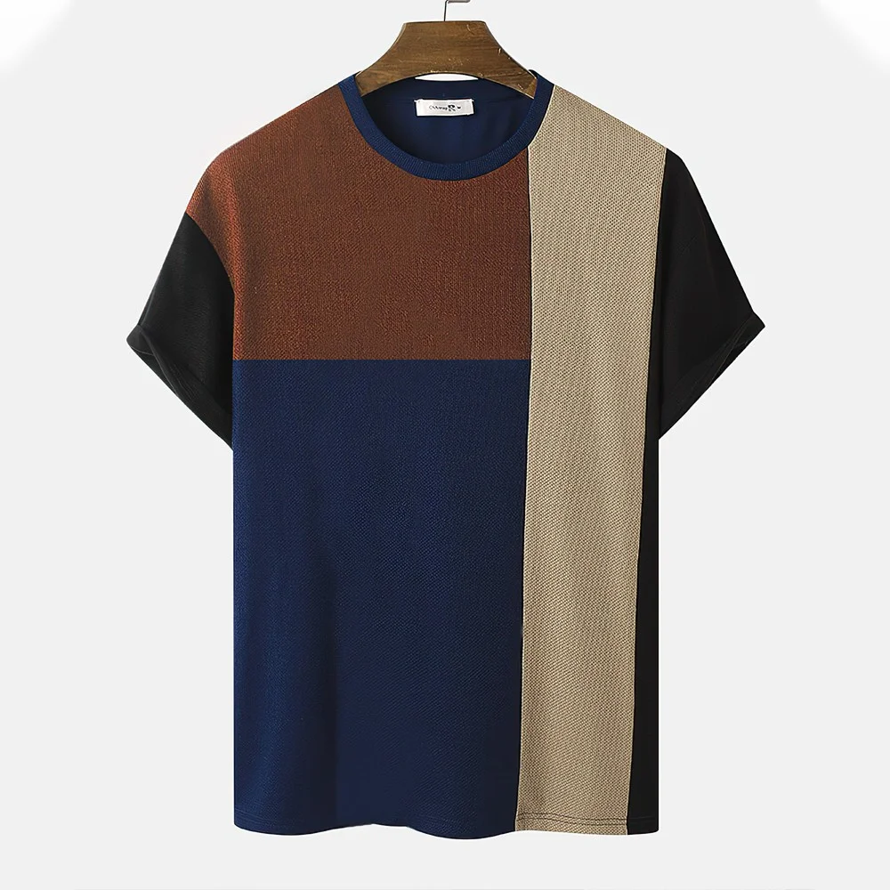 

T Shirt For Men Retro minimalist stripes Pattern Personalization Harajuku Casual Crew Neck 3D Printing Street Comfortable Tops