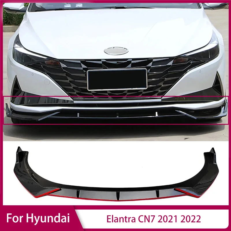 

Сплиттер для переднего бампера, спойлер для Hyundai Elantra CN7 2021 2022, защитный диффузор, комплект для тюнинга тела, внешние аксессуары