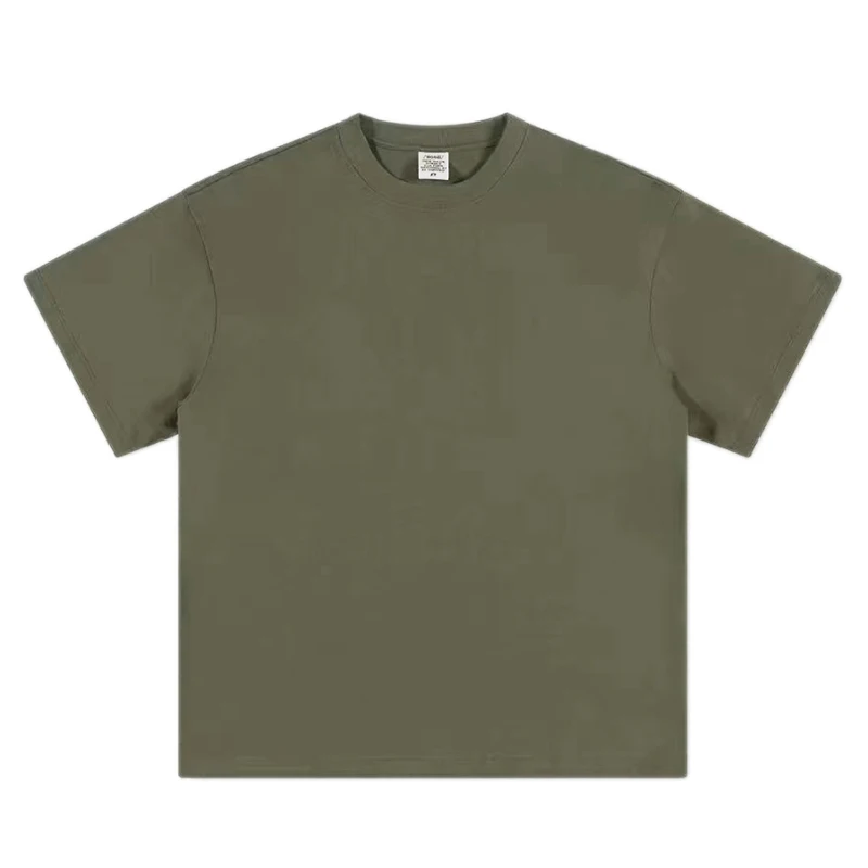 Black & White Heavy-duty 500g Pure Cotton Thickened Round Neck T-shirt