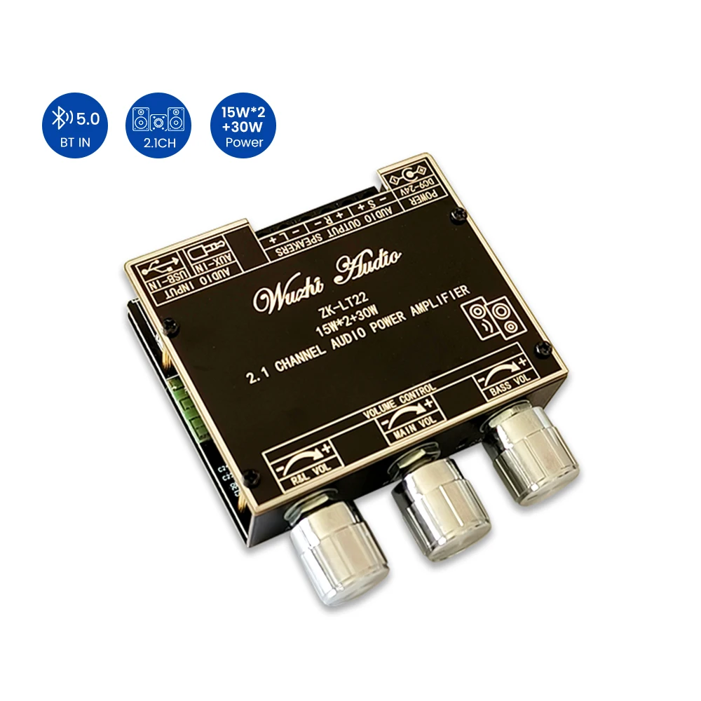 Modulo Scheda Amplificatore Di Potenza Audio Bluetooth Aiyima 15W + 15W + 30W Scheda Amplificatore Di Potenza Subwoofer Adatta Per Disco Aux Usb U