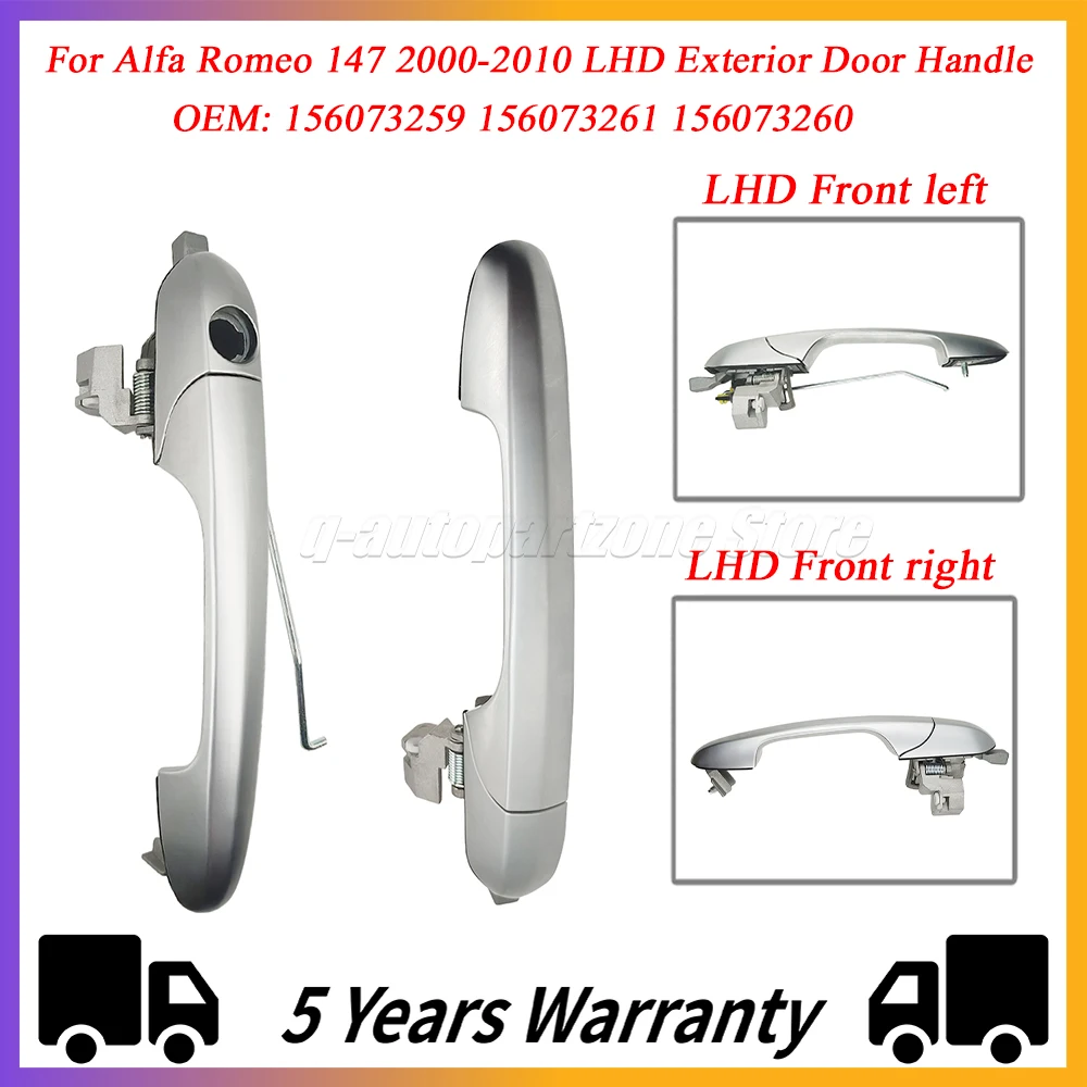 

156073261 156073259 Outer Door Handle New For Alfa Romeo 147 2000-2010 LHD Exterior Door Handle Front Left Or Right