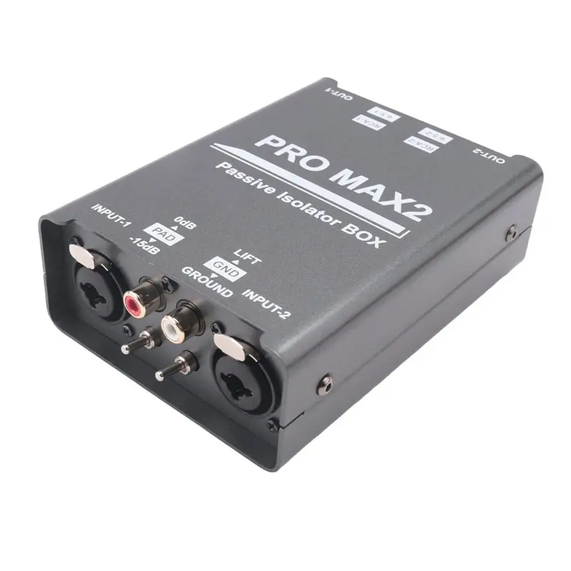 A75Q-2-웨이 오디오 아이솔레이터 오디오 전류 노이즈 제거기 XLR 6.5 로터스 아이솔레이터 믹서 라이브 방송