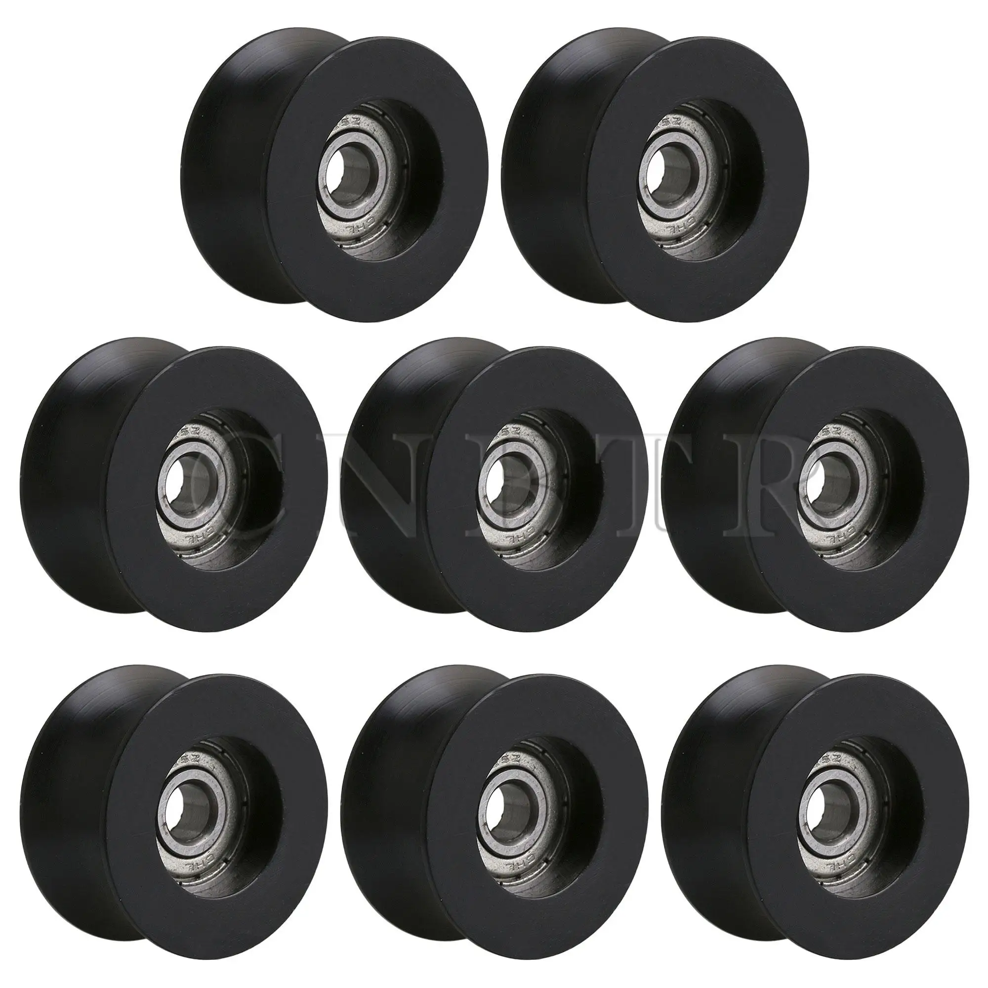 CNBTR 8Pcs Black 5x25x13mm U Type Nylon Pulley Rolling Bearing Roller Wheel yzwm customized rubber coated nylon bearing track pulley bearing roller 696 626 608 plastic coated rubber bearing