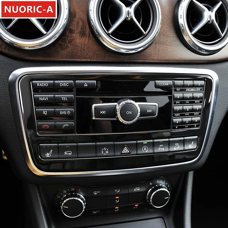 스테인레스 스틸 센터 콘솔 CD 프레임 장식 커버 트림, 메르세데스 벤츠 CLA GLA A A 클래스 C117 X156 W176 자동차 스타일링