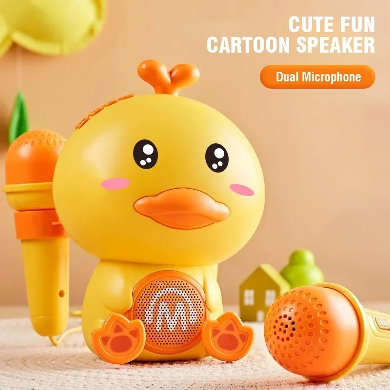 Kawaii Duck Bluetooth Speaker Cartoon Anime Wireless Music Player Microphone Portable Desktop Charging Education Toys Kids Gifts