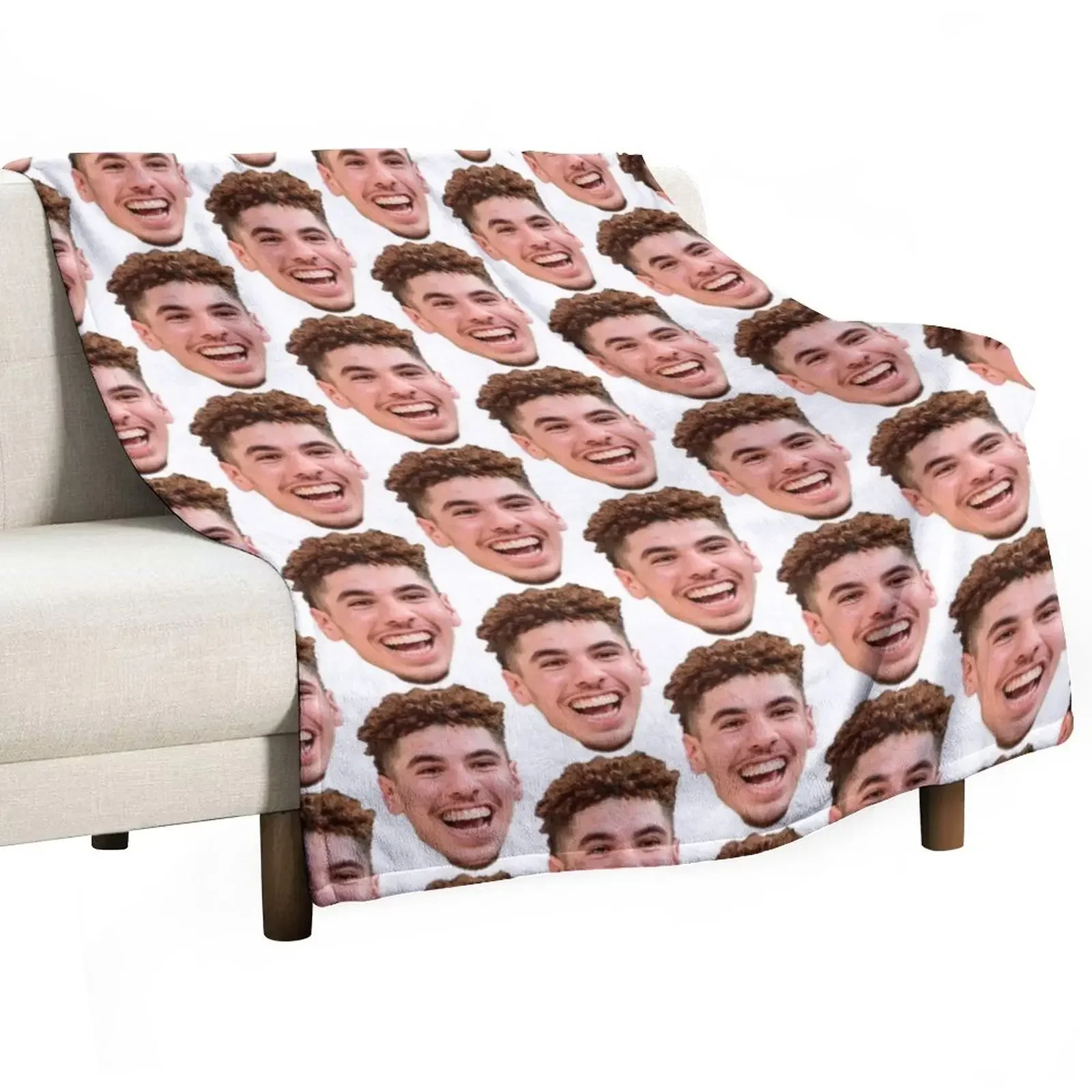 

LaMelo Ball Face Throw Blanket Dorm Room Essentials Sleeping Bag Cute Blankets For Sofas Blankets