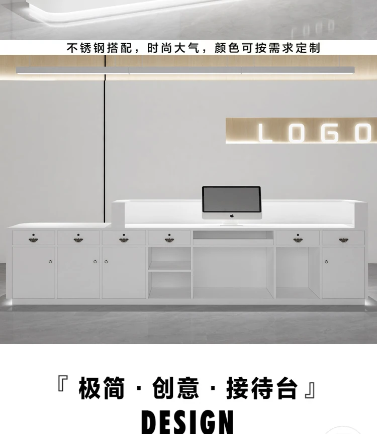 Description Picture 5 of itemCashier Beauty Reception Desks Conference Office Front Luxury Store Nail Reception Desks Hotel Scrivania Ufficio Furniture
