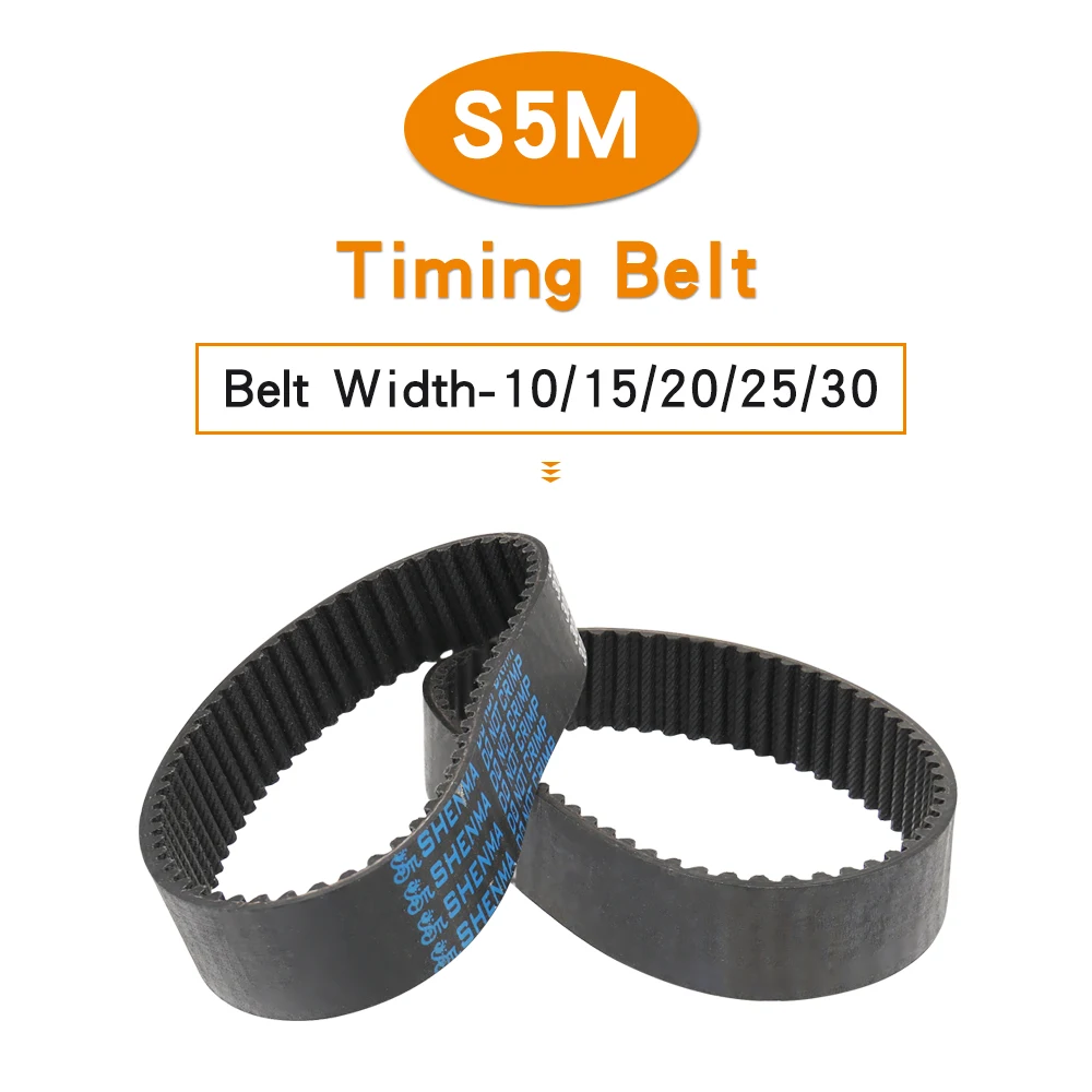 

Timing Belt S5M-380/385/390/395/400/405/410/415/420/425/435 mm Closed Loop Rubber Transmission Belts Width 10/15/20/25/30 mm