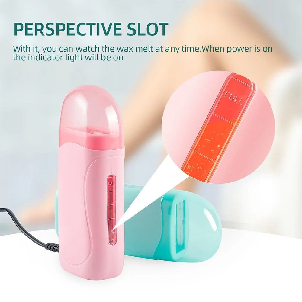 Electric Wax Heater Depilatory Heating Roller Roll on Wax Warmer Hair Removal Waxing Machine Body Leg Arm Hairs Epilator Heater