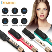 Professional Negative Ion Hair Straightener Hot Sale Mini Hair Straightener Hot Comb Customized Hairs Styling Tools Hairs Brush 1