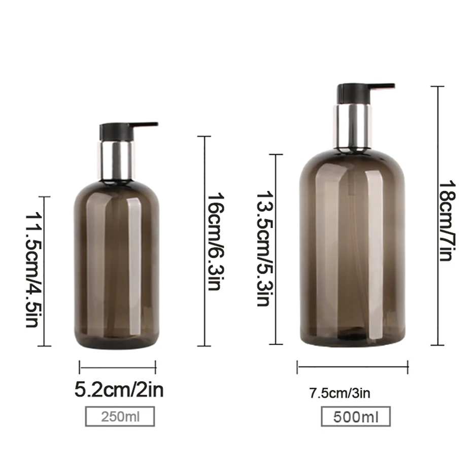 250/500ml Large Capacity Dispenser Bottle Liquid Lotion Shampoo Soap Press Bottles Hotel Travel Refillable Portable Bottle 3