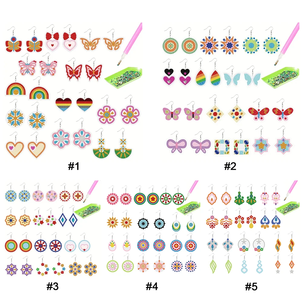 DIY Diamond Earring Making Kit with Acrylic and Glitter