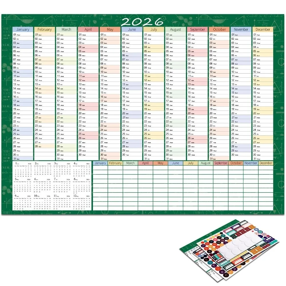 Large Wall Calendar and Daily Planner - Annual Agenda Organizer with To-Do List and Yearly Schedule