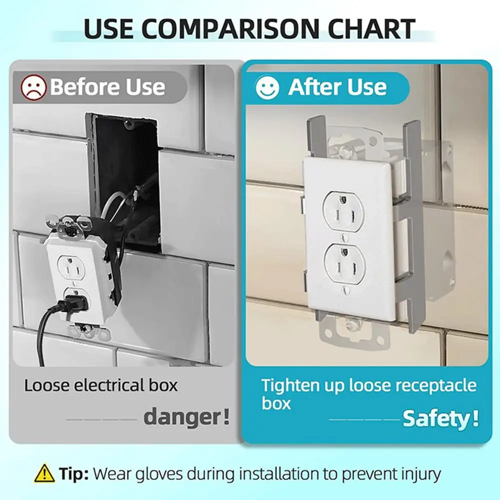 F Clamps For Wall Electrical Box 10X Electrical Wall Control Box F Clamps Support Plaster Ears Included Electricians Maintenance