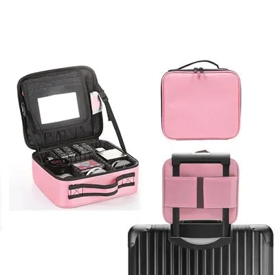 Small pink mirror with trolley case
