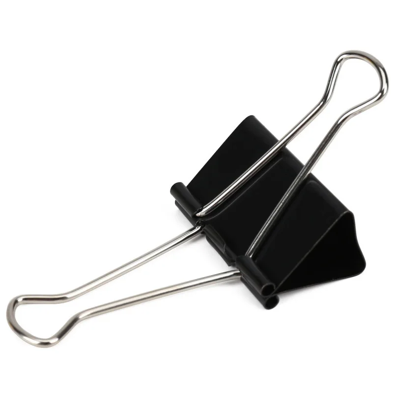 Paper Clips Paper Clip Black Metal Binder Clips File Office School Stationery Paper Document Grip Clamps 60mm