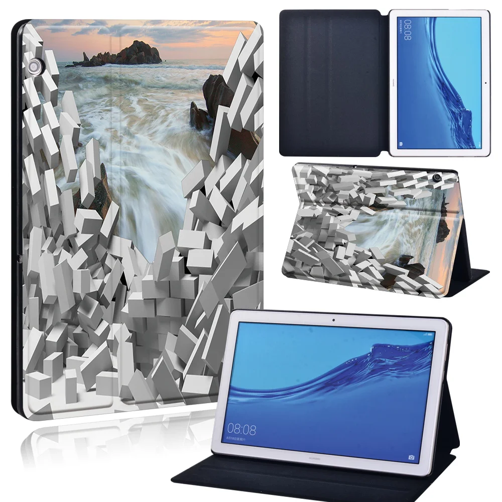 Capa para tablet com suporte de couro,
