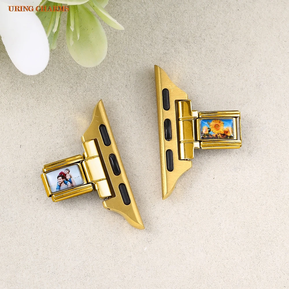 URING Passend für 9 mm italienisches Charm-Link-Bild, individueller Smart-Uhrenarmband-Anschluss, Edelstahl-Armband, Schmuck, DIY-Herstellung – Detail 4