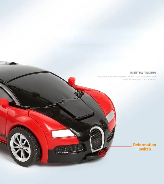 Onekey Automatic Collision Deformation Robot Boy Gift Dual Form Toy Car Father Son Interactive Model Car 6