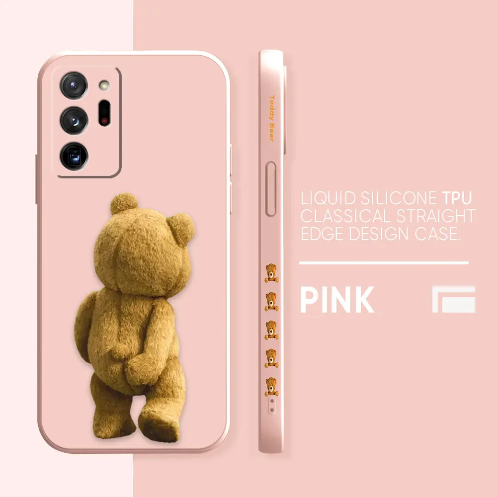 thumbnail image 1 of Case For Samsung Galaxy A30 A20S A10S A14 Note 20 10 9 Pro Plus Lite Ultra 4G 5G Liquid silicone Case Cute T-Teddy Bear, 1 of 5