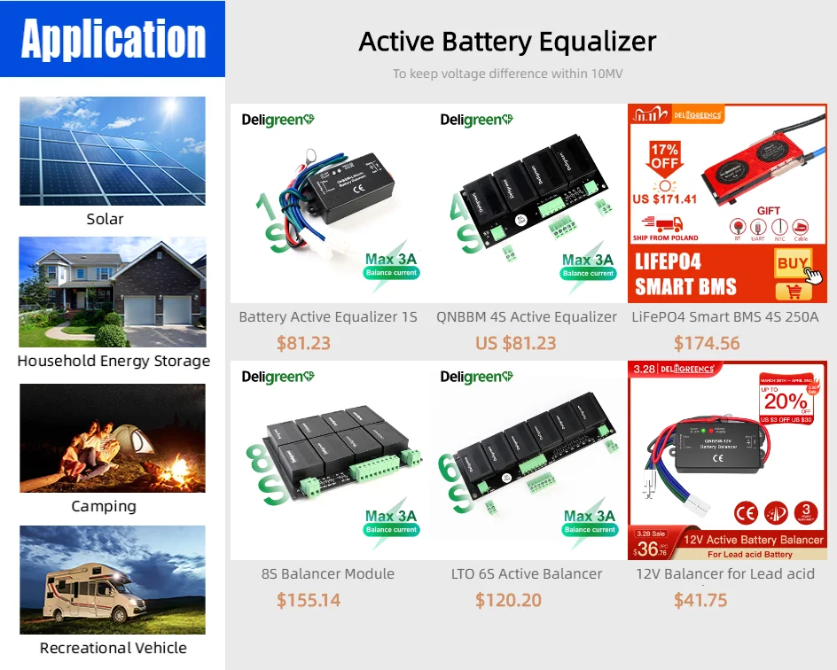 60v, 72v, sistema de armazenamento de energia, bateria solar com led