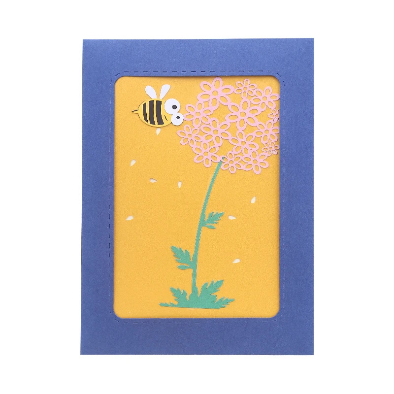 3D Honey Bee Pop-Up Greeting Card, Thank You Card, Flowers, Valentines Day, Anniversary Invitation, Birthday Gift, Blessing Card
