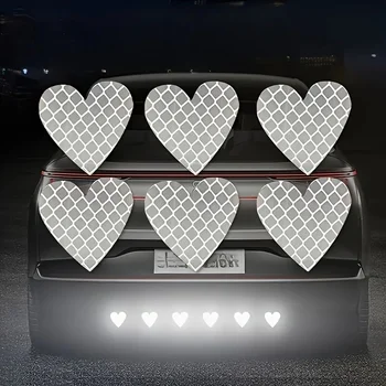 Adesivi riflettenti a forma di cuore - adatti per auto. Adesivi multifunzionali che migliorano la sicurezza e lo stile notturni.