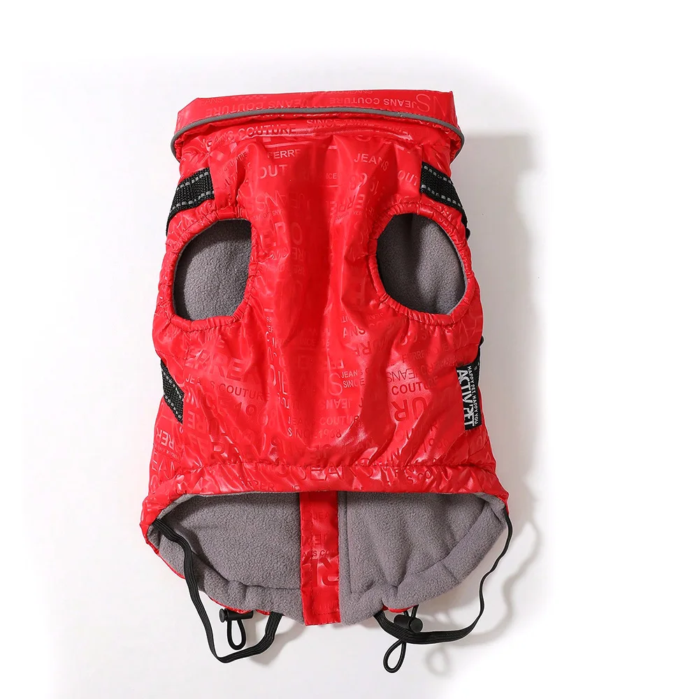 1pcPet clothing Autumn and winter warm dog cotton-padded coat with pile and heavy strap clothing Pet supplies