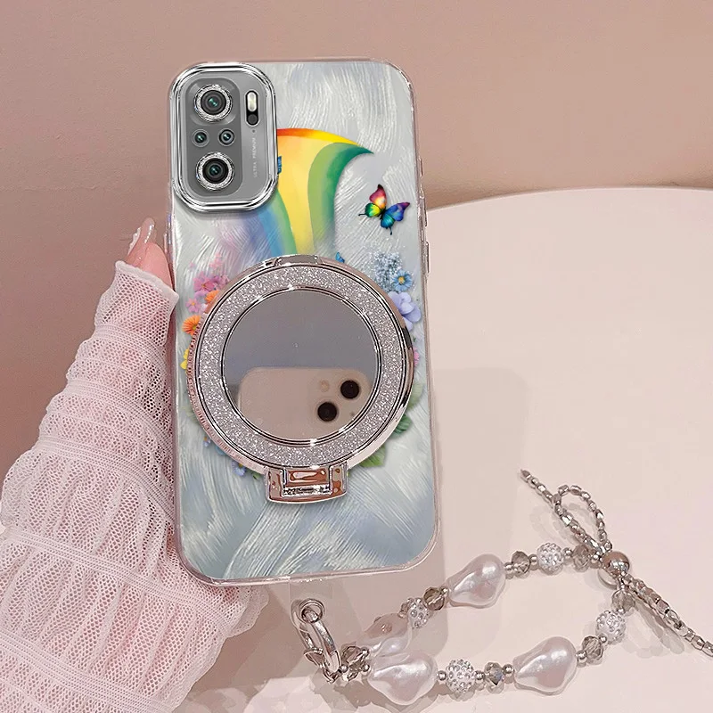 Beautiful Rainbow Phone Case Set: Lanyard & Stand Included