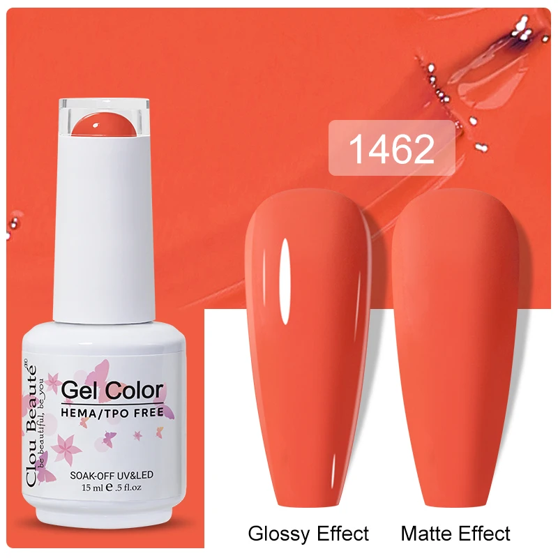 Clou Beaute 15ml Black Red Semi-Permanent Gel Nail Polish