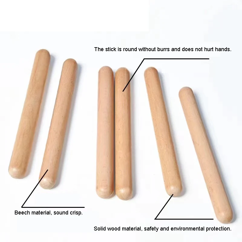 Orff percussion instrument log sound stick children's music teaching AIDS rhythm stick 1 pair Rhythm Sticks