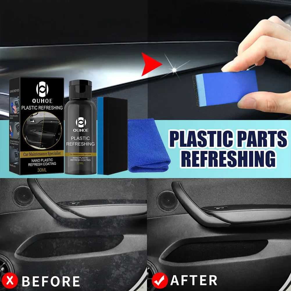 Car Dashboard Polish, Car Plastic Restorer for Car, Nano Plastic Refreshing  Coating, Car Dashboard Polish and Cleaner, Plastic Revitalizing Coating