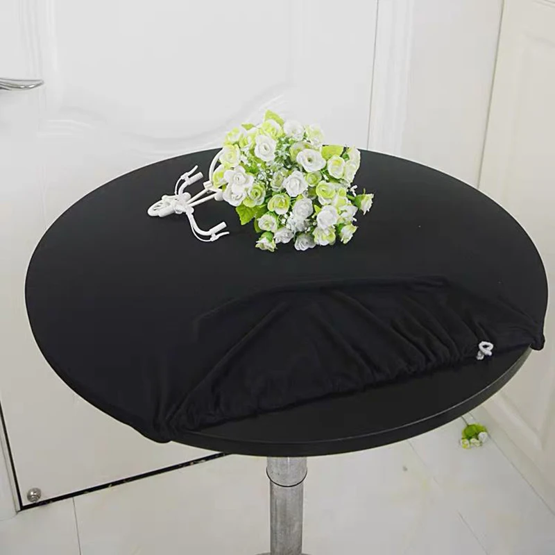 

White/Red/Black/Blue Tablecloth Size 60-150cm Wedding Hotel Party Table Cloth Elactic Round Table Cover Convenient Home Decor