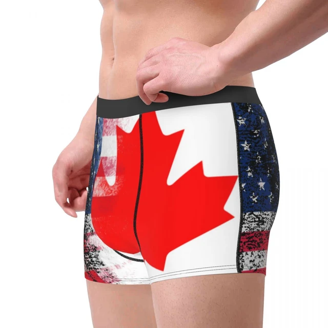 Canadian American Half Canada Half America Flag Men Underwear Boxer Shorts  Panties Hot Soft Underpants For Homme Plus Size - Boxers - AliExpress