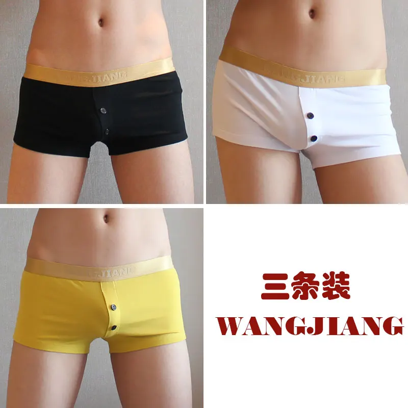 

3pcs/lot Men's underwear boxer shorts cotton summer thin breathable sexy low waisted youth trend personalized shorts 4011-PJ