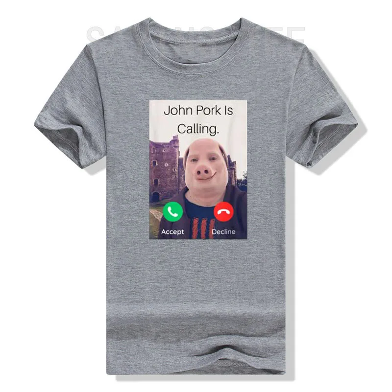 T-shirt « John Pork Is Calling » - Mème Internet Culte - T-shirt Humoristique Pour Fans De Culture Web - Coton Confortable