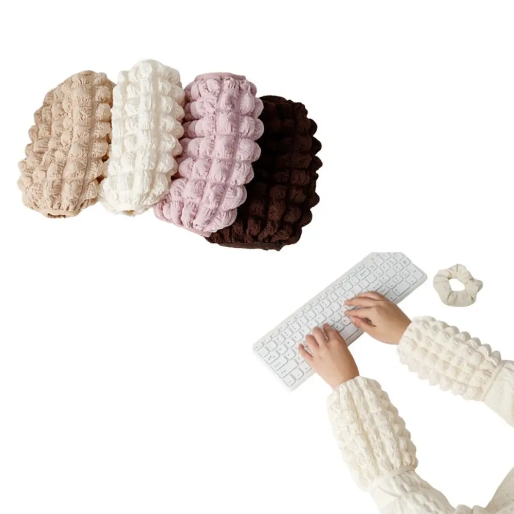 여성용 솔리드 진주 디자인 슬리브 보호대, 가을 겨울 방옷, 오버 슬리브, 플러시 짧은 소매, 학생용 슬리브, 직장인을 위한 작업용 ZD67 8 얼룩 방지 버블 격자 슬리브, 오염 방지 다운 재킷, 오버 슬리브, 작업 슬리브, 코트 슬리브, 사무실, 귀여운