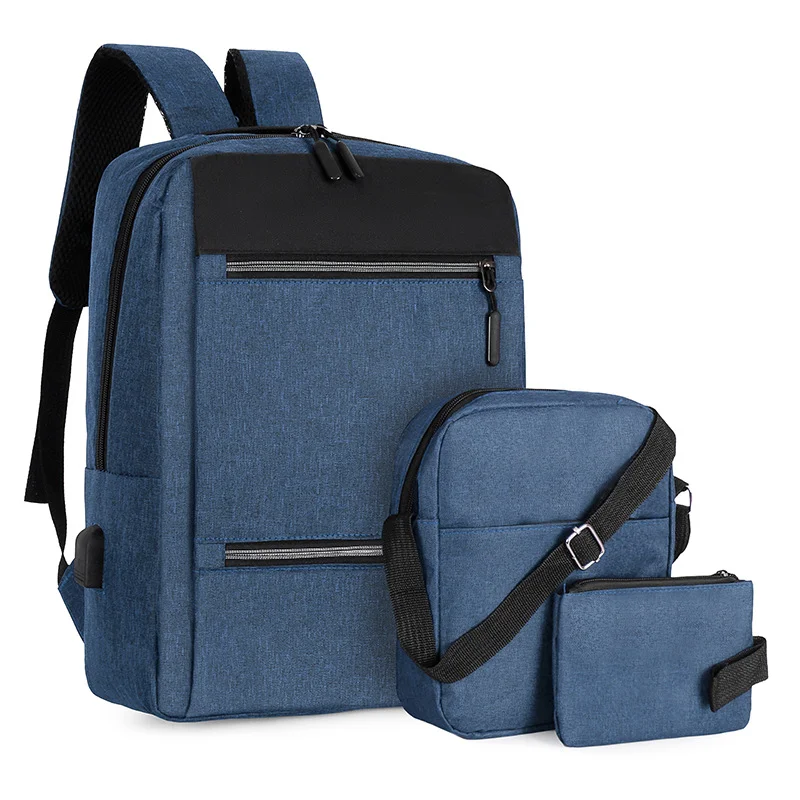 Bag, Backpack, Backpack, Large Shoulder Laptop, Capacity USB Rechargeable Three Piece Set For Student Business Travel Y2k Brand