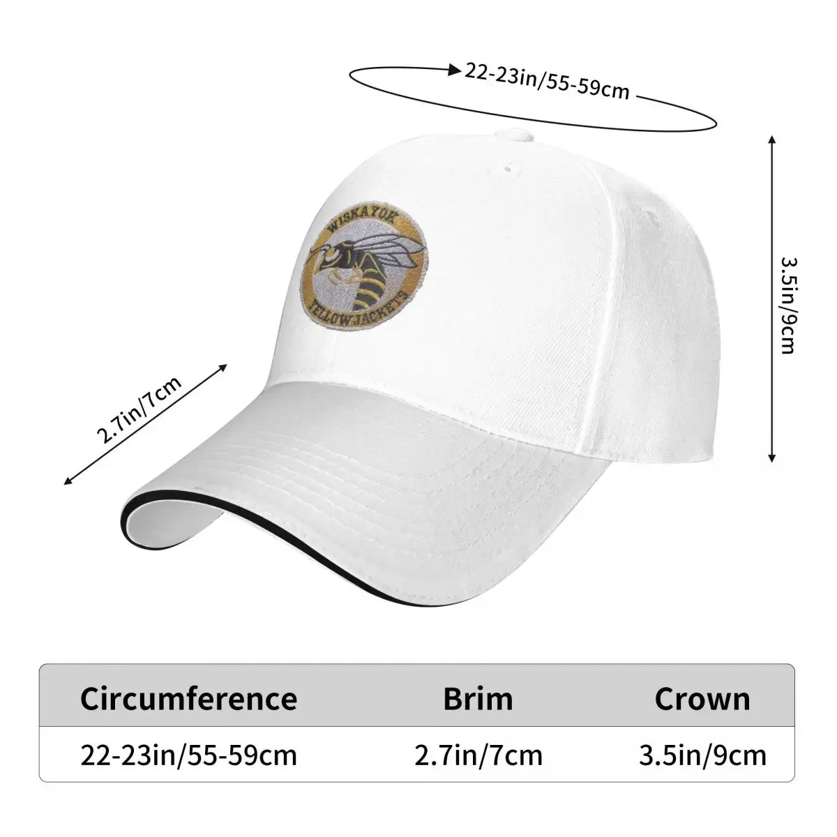 Wiskayok Yellowjackets Varsity Jacket Patch Baseball Cap Caps Anime Hat tea hats Hat Male Women'S