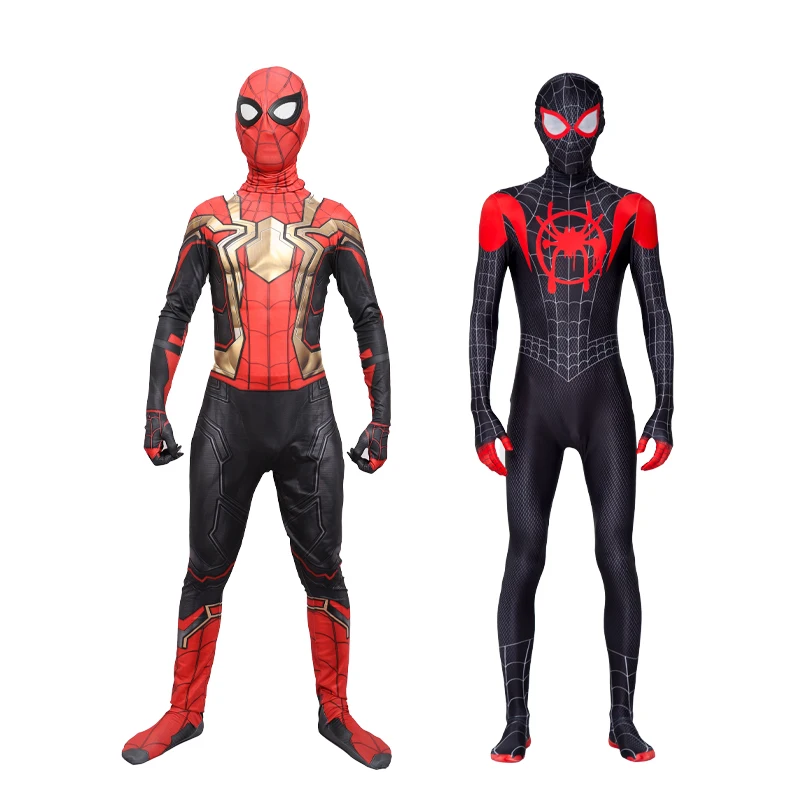 Cosplay Jumpsuit Spiderman Cosplay Fantasy Costumes Jumpsuit For Boys Girls Miles Morales Superhero Halloween Carnival Zentai Bodysuit
