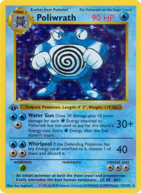 Pokemon Cards PTCG Shadowless Base Set Charizard Venusaur Blastoise Mewtwo Poliwrath Rare Pokemon Cards Collection Bundle Gift 6