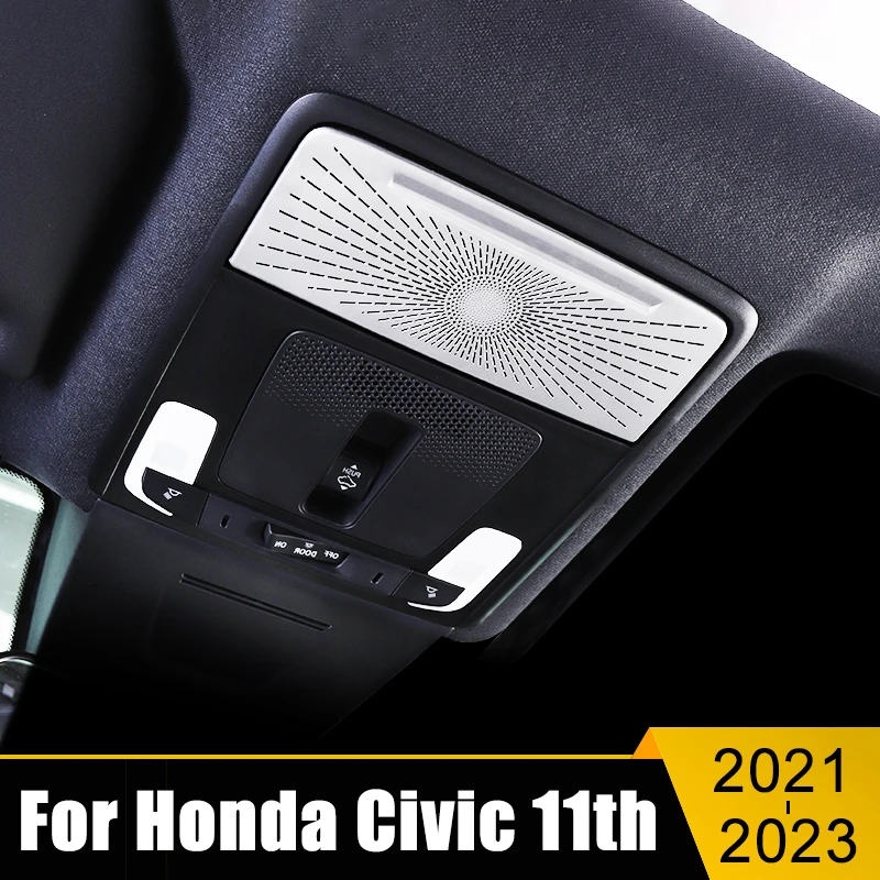 

Звуковые полосы из нержавеющей стали для Honda Civic 11-го поколения, 2021, 2022, 2023, защитный рожок, рамка для лампы на крышу, сетчатая отделка для автомобильного чтения