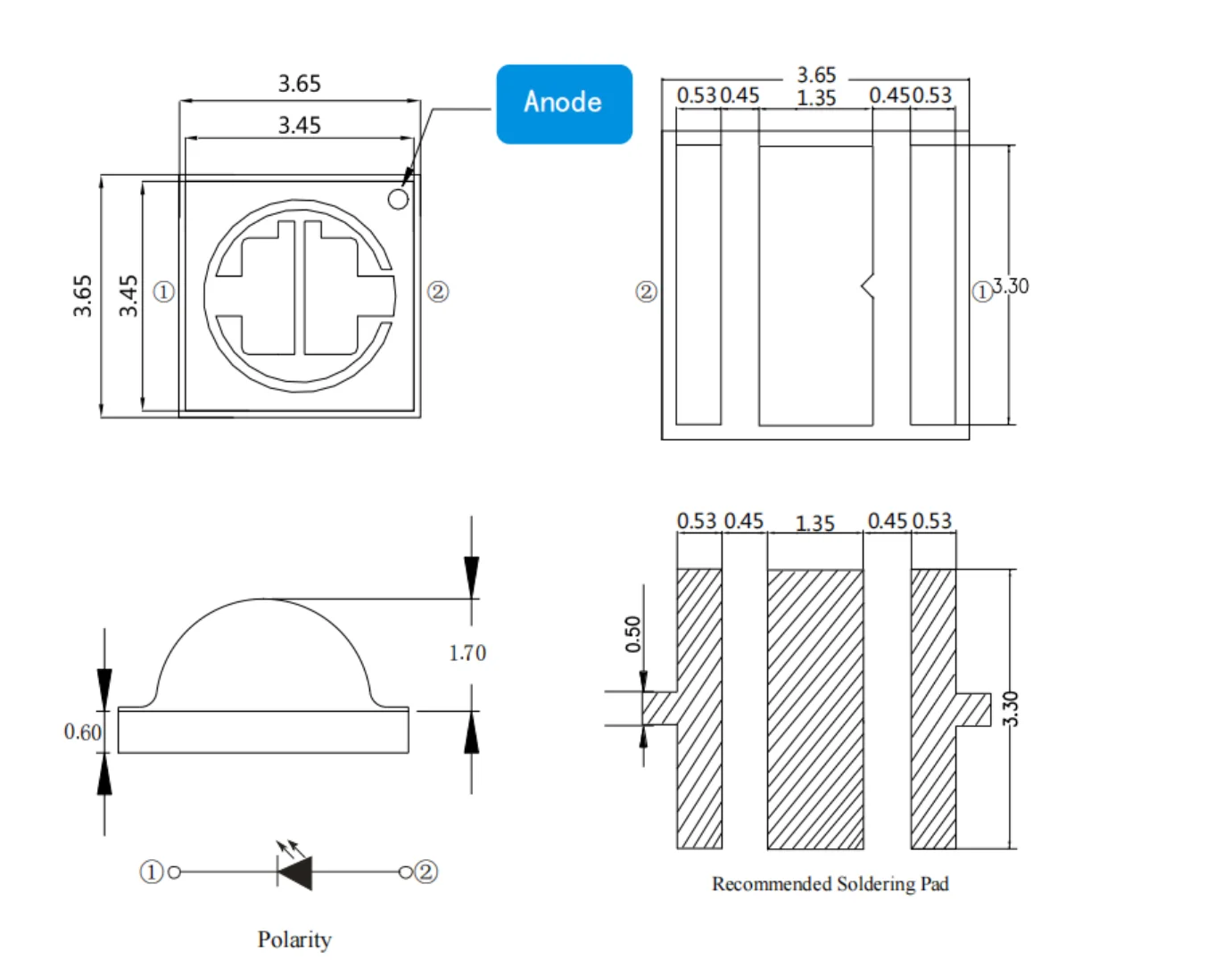 Description Picture 4 of item5PCS 3535 Plant Blue 5W High Power LED Lamp Beads 455nm 460nm Blue Plant Growth Lighting Lamp Beads